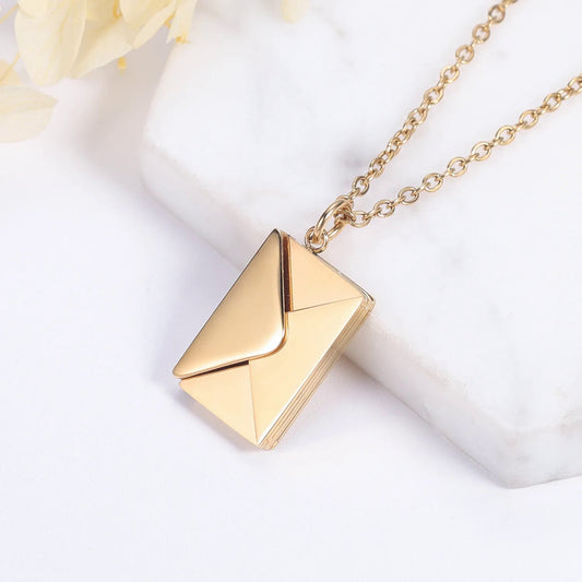 Love Letter Envelope Pendant Necklace Customized Stainless Steel Jewelry